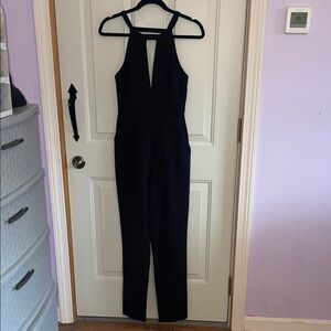 BCBGMaxAzria Black Hailee Open-Back Jumpsuit, Size 2